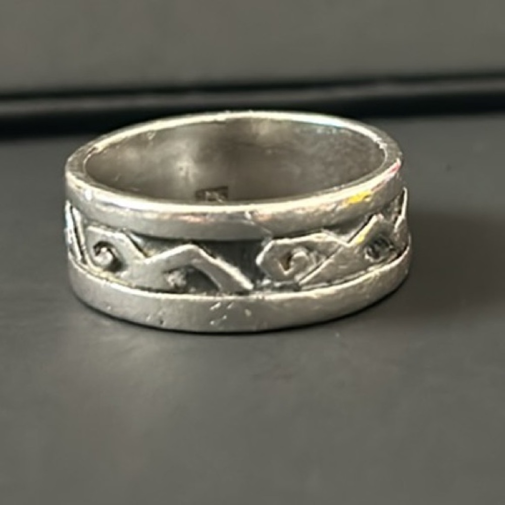 Vintage Solid Silver 925 Unisex Ring - image 1
